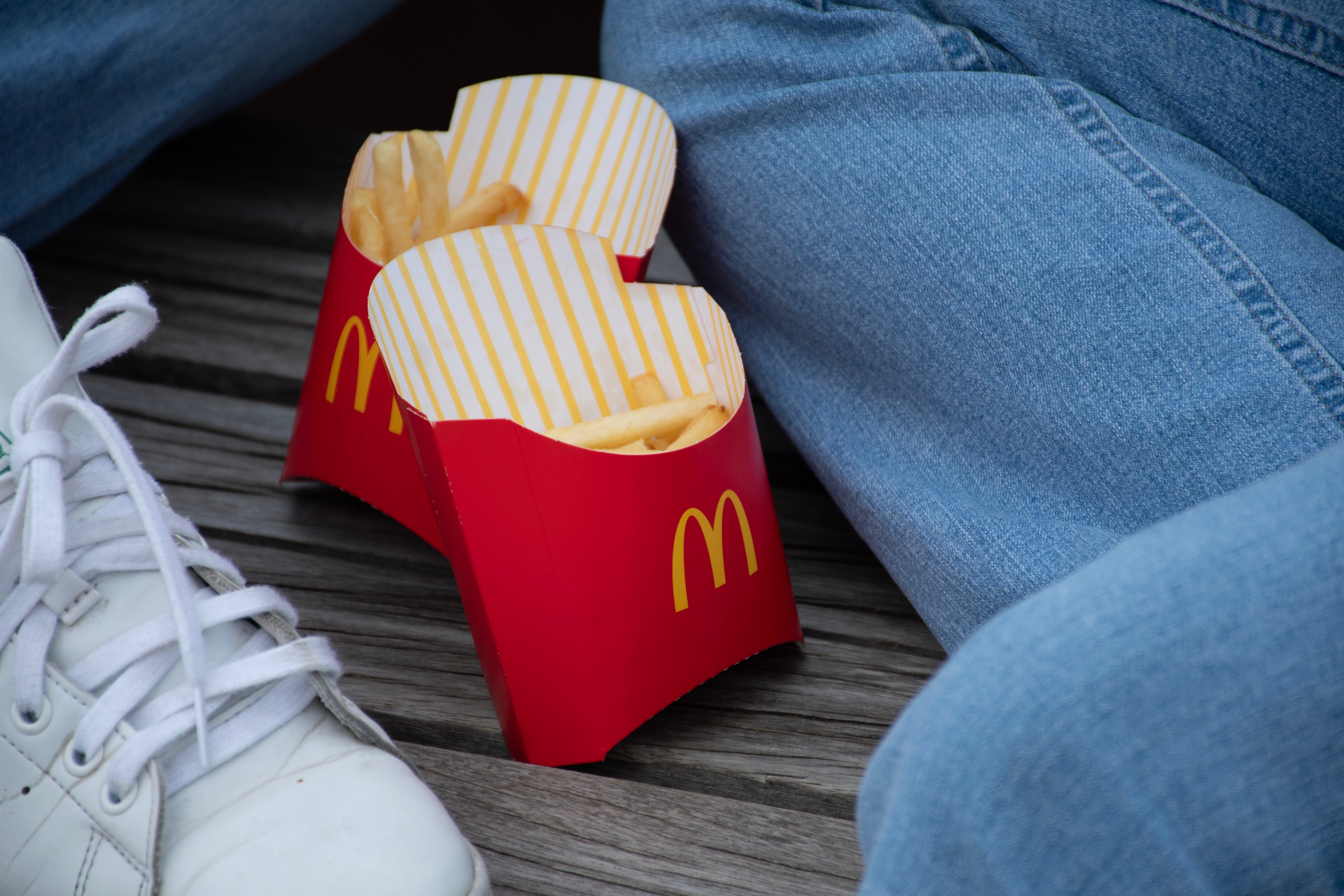 Batata frita na embalagem do Mc Donalds